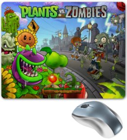 Заказать коврик для мышки в Москве. Коврик для мышки Plants vs zombies от 100pari - готовые дизайны и нанесение принтов.