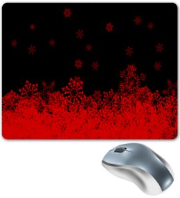 Заказать коврик для мышки в Москве. Коврик для мышки Красные снежинки от THE_NISE  - готовые дизайны и нанесение принтов.