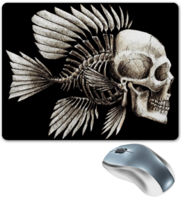 Заказать коврик для мышки в Москве. Коврик для мышки Skull Face Fish от Leichenwagen - готовые дизайны и нанесение принтов.