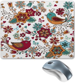 Заказать коврик для мышки в Москве. Коврик для мышки Птицы и цветы от THE_NISE  - готовые дизайны и нанесение принтов.