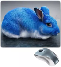 Заказать коврик для мышки в Москве. Коврик для мышки Голубой водяной кролик от Дана Столыпина - готовые дизайны и нанесение принтов.