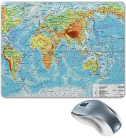 Заказать коврик для мышки в Москве. Коврик для мышки Карта мира от Елена Гришина - готовые дизайны и нанесение принтов.