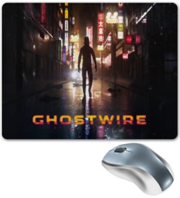 Заказать коврик для мышки в Москве. Коврик для мышки GhostWire Tokyo от THE_NISE  - готовые дизайны и нанесение принтов.