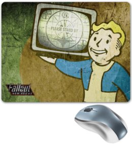 Заказать коврик для мышки в Москве. Коврик для мышки Fallout New Vegas: Vault Boy от Ромка - готовые дизайны и нанесение принтов.