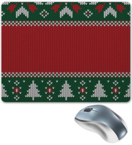 Заказать коврик для мышки в Москве. Коврик для мышки Новогодние узоры от FireFoxa - готовые дизайны и нанесение принтов.