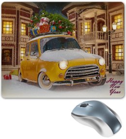 Заказать коврик для мышки в Москве. Коврик для мышки Happy New Year от Leichenwagen - готовые дизайны и нанесение принтов.
