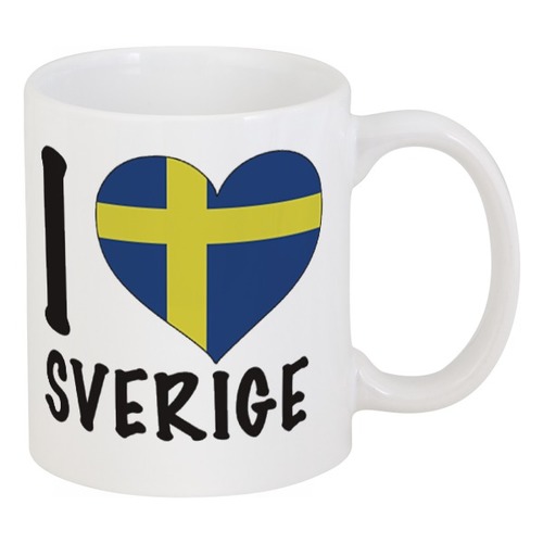 Заказать кружку в Москве. Кружка Я люблю Швецию! от sergey48 - готовые дизайны и нанесение принтов.