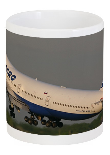 Заказать кружку в Москве. Кружка TRANSAERO Boeing 747-200 от Nalivaev - готовые дизайны и нанесение принтов.