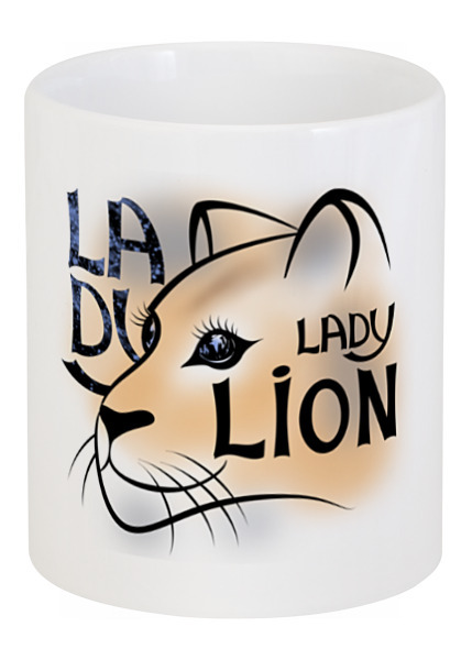 Заказать кружку в Москве. Кружка LADY LION от ELENA ZHARINOVA - готовые дизайны и нанесение принтов.