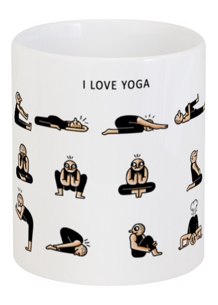 Заказать кружку в Москве. Кружка I love yoga от Илья Щеблецов - готовые дизайны и нанесение принтов.