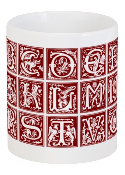 Заказать кружку в Москве. Кружка Декоративный латинский алфавит XVI века от trend - готовые дизайны и нанесение принтов.