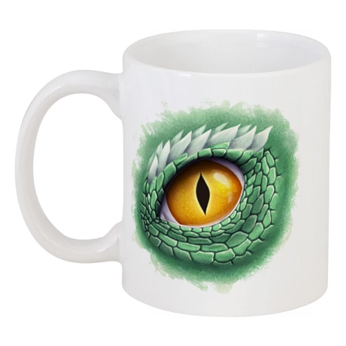 Заказать кружку в Москве. Кружка Глаз зеленого дракона от tigerda  - готовые дизайны и нанесение принтов.