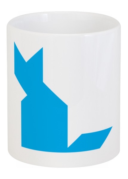 Заказать кружку в Москве. Кружка Голубая кошка танграм от namormai@mail.ru - готовые дизайны и нанесение принтов.