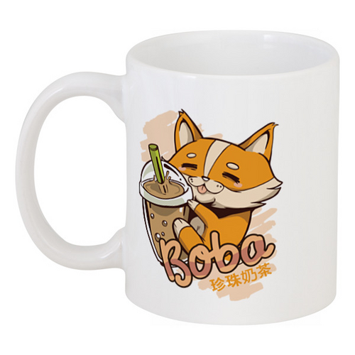 Заказать кружку в Москве. Кружка Corgi Boba от Павел Павел - готовые дизайны и нанесение принтов.