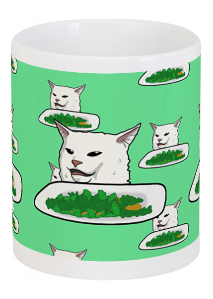 Заказать кружку в Москве. Кружка Cat with salad от aaa.kus28@gmail.com - готовые дизайны и нанесение принтов.