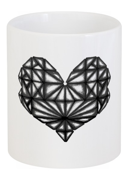 Заказать кружку в Москве. Кружка Сердце геометрическое оттенки серого от Анна - готовые дизайны и нанесение принтов.