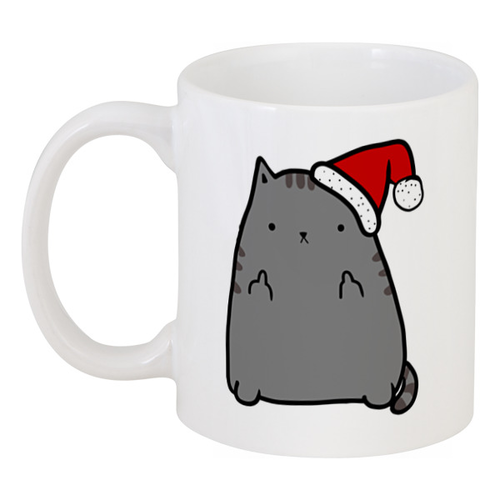 Заказать кружку в Москве. Кружка New Year Cat от skynatural - готовые дизайны и нанесение принтов.
