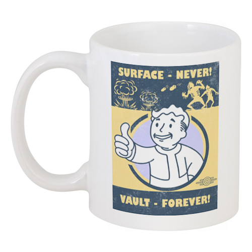 Заказать кружку в Москве. Кружка Fallout. Vault - forever! от geekbox - готовые дизайны и нанесение принтов.