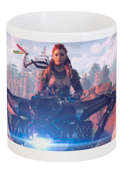 Заказать кружку в Москве. Кружка Horizon Zero Dawn от GeekFox  - готовые дизайны и нанесение принтов.