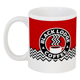 Заказать кружку в Москве. Кружка Твин Пикс. Black Lodge Coffee от geekbox - готовые дизайны и нанесение принтов.