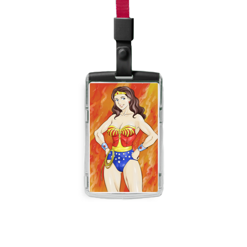 Заказать бейдж в Москве. Бейдж Чудо-женщина / Wonder Woman от Jimmy Flash - готовые дизайны и нанесение принтов.