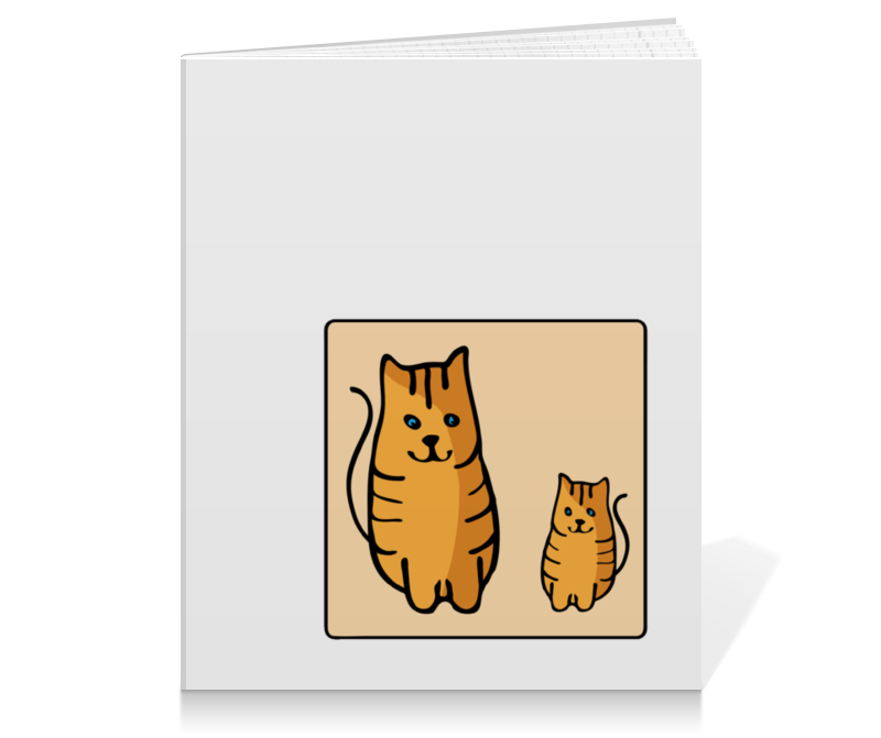 Printio Тетрадь на клею Два котика, смотрящие друг на друга printio футболка wearcraft premium slim fit два котика смотрящие друг на друга