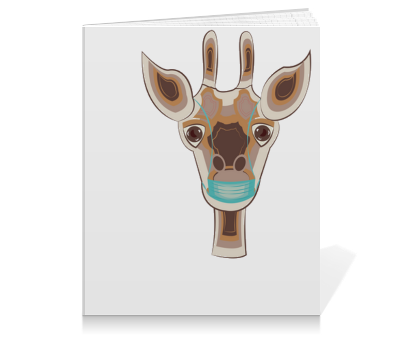 Printio Тетрадь на клею Жираф в маске printio тетрадь на скрепке жираф в маске