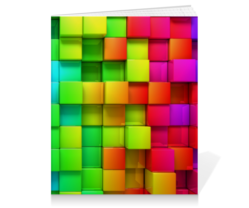 Printio Тетрадь на клею Разноцветные квадратики printio тетрадь на скрепке разноцветные квадратики