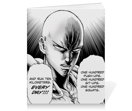 Заказать тетрадь в Москве. Тетрадь на клею Onepunchman от K-maker - готовые дизайны и нанесение принтов.