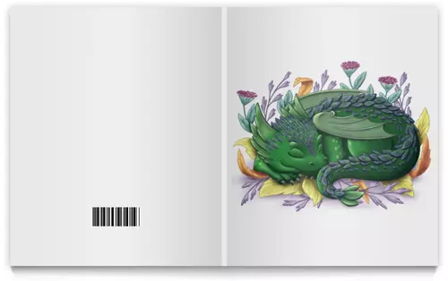 Заказать тетрадь в Москве. Тетрадь на клею Зеленый дракон в листьях от tigerda  - готовые дизайны и нанесение принтов.