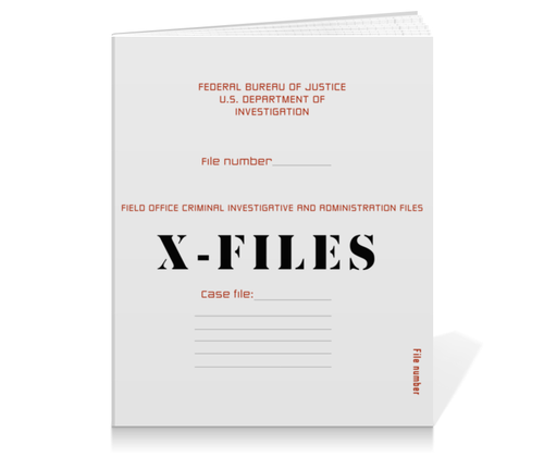 Заказать тетрадь в Москве. Тетрадь на клею X-files от GeekFox  - готовые дизайны и нанесение принтов.