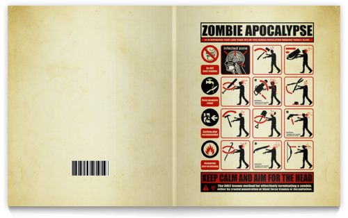 Заказать тетрадь в Москве. Тетрадь на клею Зомби апокалипсис. Инструкция по выживанию от geekbox - готовые дизайны и нанесение принтов.