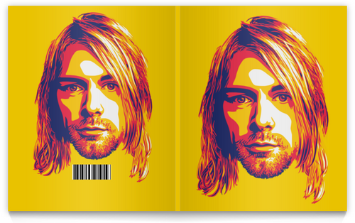 Заказать тетрадь в Москве. Тетрадь на клею Kurt Cobain от Jimmy Flash - готовые дизайны и нанесение принтов.