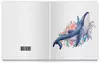 Заказать тетрадь в Москве. Тетрадь на клею Синий кит с цветами от tigerda  - готовые дизайны и нанесение принтов.