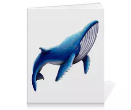 Заказать тетрадь в Москве. Тетрадь на клею Синий кит от tigerda  - готовые дизайны и нанесение принтов.
