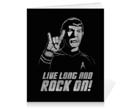 Заказать тетрадь в Москве. Тетрадь на клею Спок . Live Long an Rock On! от geekbox - готовые дизайны и нанесение принтов.