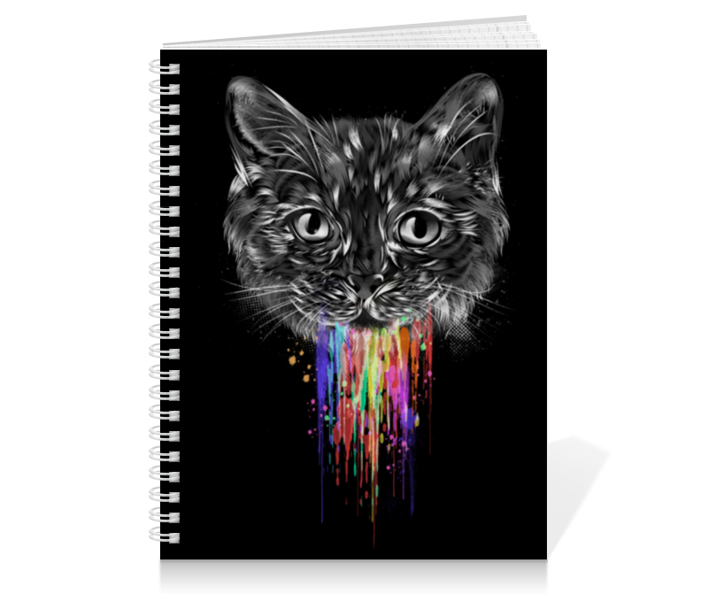 Printio Тетрадь на пружине Радужный кот printio тетрадь на пружине черный кот