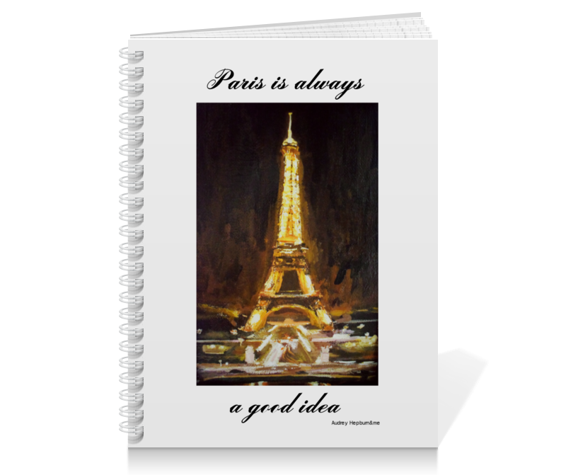 Printio Тетрадь на пружине Париж printio обложка для паспорта красивая француженка на фоне эйфелевой башни