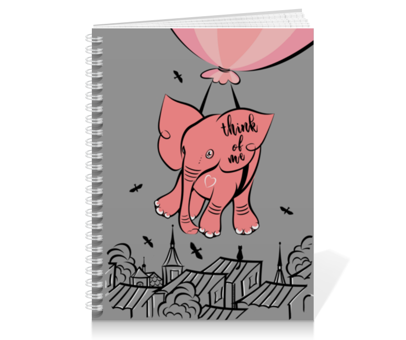 Printio Тетрадь на пружине Розовый слоник printio тетрадь на скрепке слоник