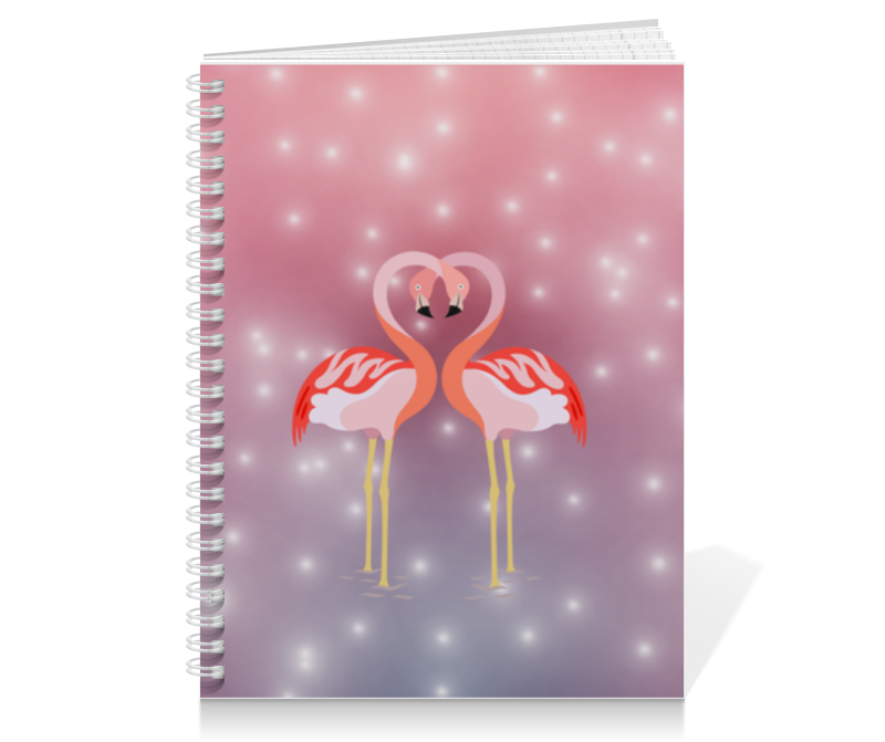 printio блокнот на пружине а4 влюбленные фламинго Printio Тетрадь на пружине Влюбленные фламинго
