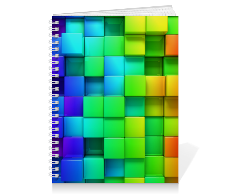 Printio Тетрадь на пружине Разноцветные квадратики printio тетрадь на клею разноцветные квадратики