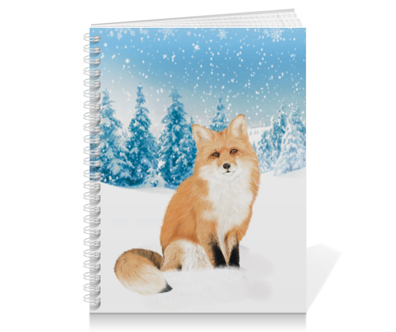 Printio Тетрадь на пружине Лисичка в снегу. printio обложка для паспорта рыжая лиса