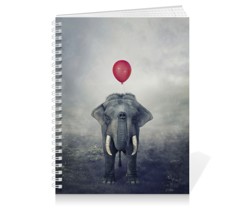 Printio Тетрадь на пружине Красный шар и слон printio блокнот на пружине а4 красный шар и слон
