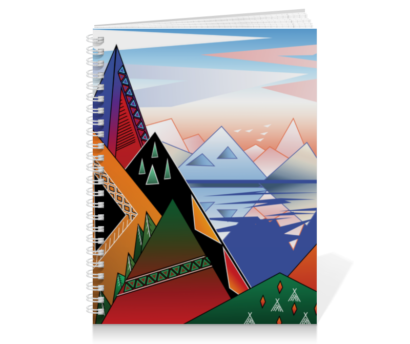 Printio Тетрадь на пружине Абстрактный пейзаж с горами и морем printio рюкзак 3d абстрактный пейзаж с горами и морем