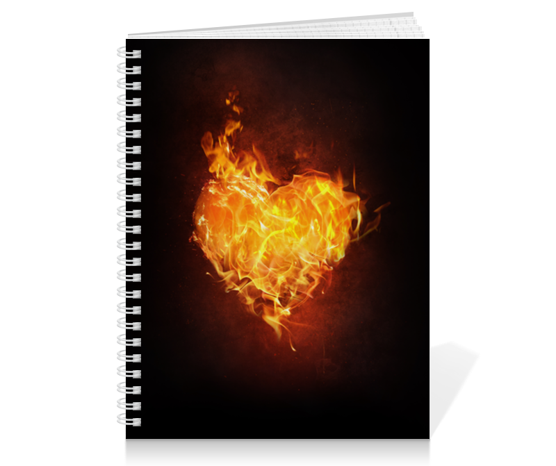 Printio Тетрадь на пружине Огненное сердце printio обложка для паспорта огненное сердце