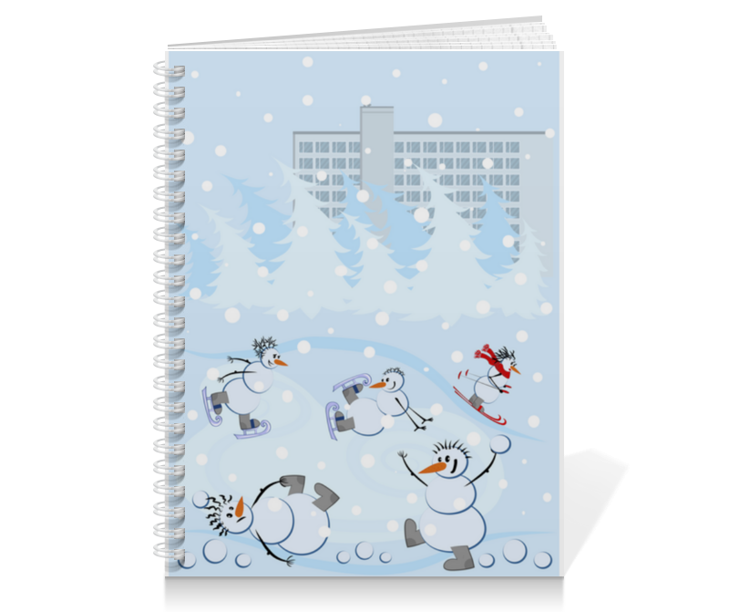 printio открытка 15x10 см снеговики и зимние виды спорта Printio Тетрадь на пружине Снеговики и зимние виды спорта