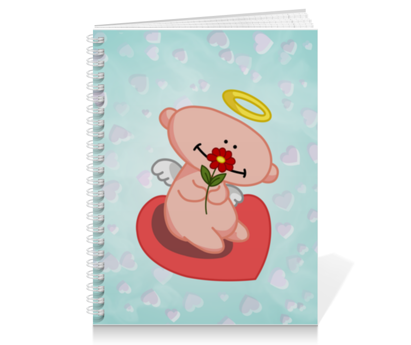printio обложка для паспорта влюбленный ангелок с сердцем Printio Тетрадь на пружине Влюбленный ангелок с сердцем