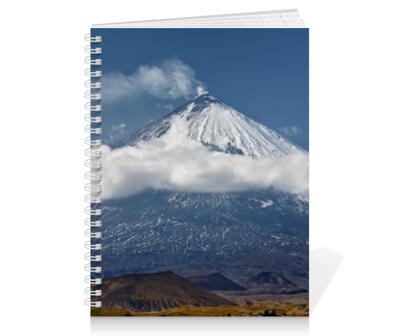 Printio Тетрадь на пружине Камчатка, осенний пейзаж, извержение вулкана printio футболка классическая камчатка осенний пейзаж извержение вулкана