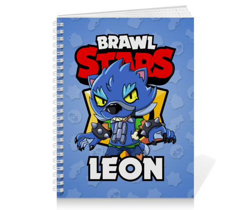 Заказать тетрадь в Москве. Тетрадь на пружине BRAWL STARS LEON от geekbox - готовые дизайны и нанесение принтов.