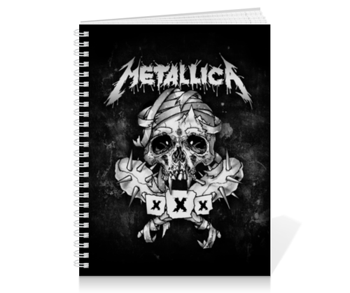 Заказать тетрадь в Москве. Тетрадь на пружине Metallica от geekbox - готовые дизайны и нанесение принтов.